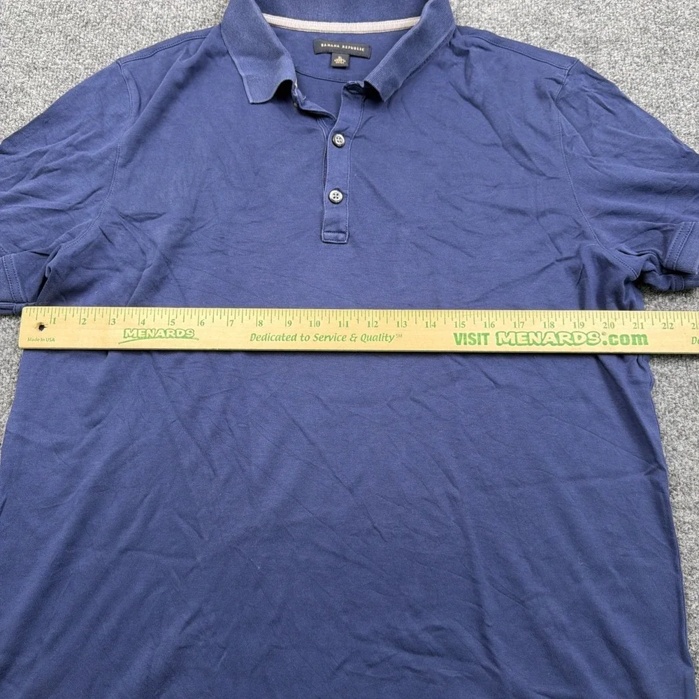 Banana Republic Men's‎ Short Sleeve Polo Shirt Blue Preppy XL Cotton